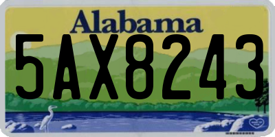AL license plate 5AX8243