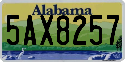 AL license plate 5AX8257