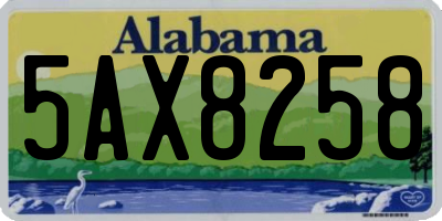 AL license plate 5AX8258
