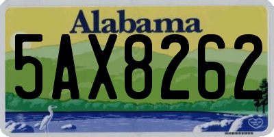 AL license plate 5AX8262