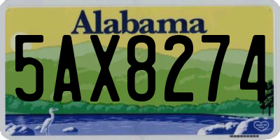 AL license plate 5AX8274