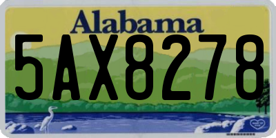 AL license plate 5AX8278