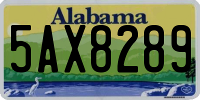 AL license plate 5AX8289