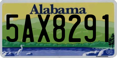 AL license plate 5AX8291