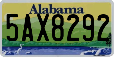 AL license plate 5AX8292