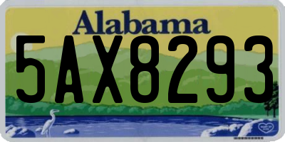 AL license plate 5AX8293