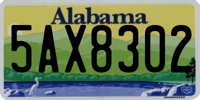 AL license plate 5AX8302