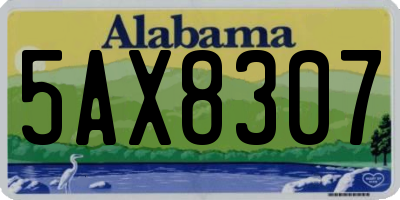 AL license plate 5AX8307
