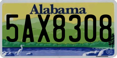 AL license plate 5AX8308