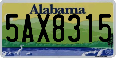 AL license plate 5AX8315