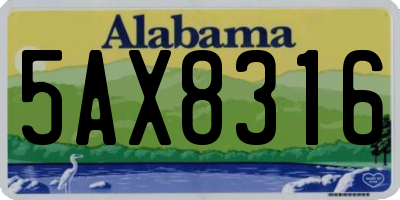 AL license plate 5AX8316