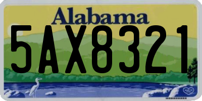 AL license plate 5AX8321