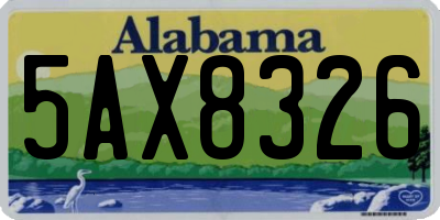 AL license plate 5AX8326