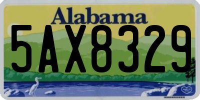 AL license plate 5AX8329