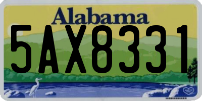 AL license plate 5AX8331
