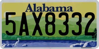 AL license plate 5AX8332