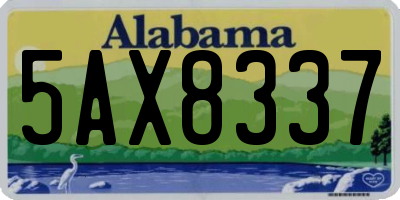 AL license plate 5AX8337