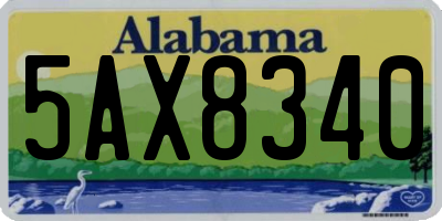 AL license plate 5AX8340