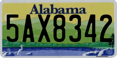 AL license plate 5AX8342