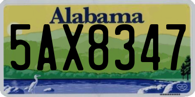 AL license plate 5AX8347
