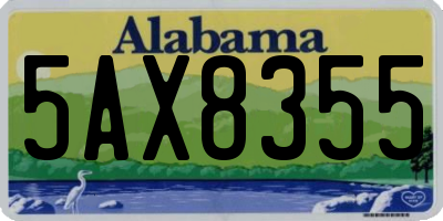 AL license plate 5AX8355