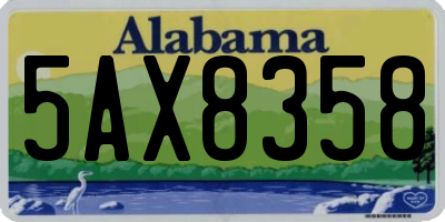 AL license plate 5AX8358