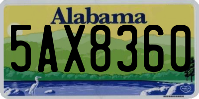 AL license plate 5AX8360