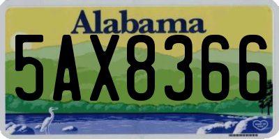 AL license plate 5AX8366