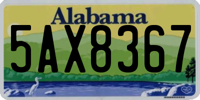 AL license plate 5AX8367