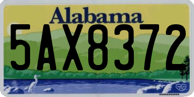 AL license plate 5AX8372