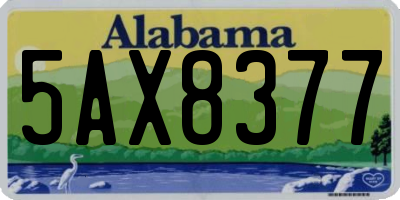AL license plate 5AX8377