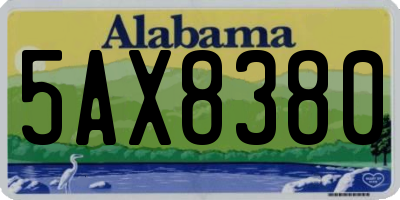 AL license plate 5AX8380