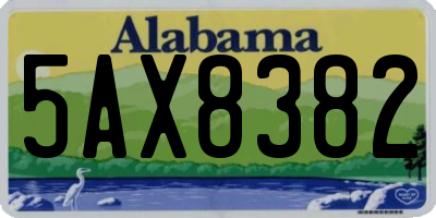 AL license plate 5AX8382