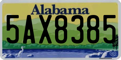 AL license plate 5AX8385
