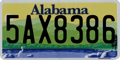 AL license plate 5AX8386