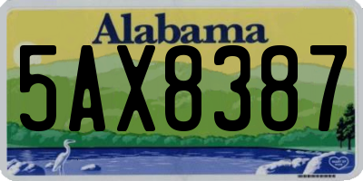 AL license plate 5AX8387