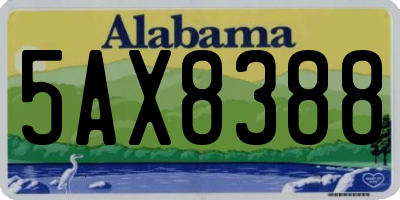 AL license plate 5AX8388