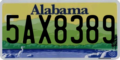 AL license plate 5AX8389