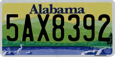 AL license plate 5AX8392