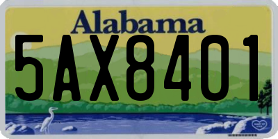 AL license plate 5AX8401