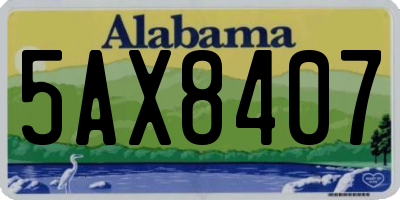 AL license plate 5AX8407