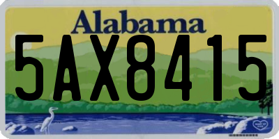 AL license plate 5AX8415