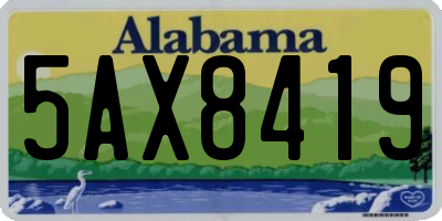 AL license plate 5AX8419