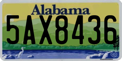 AL license plate 5AX8436