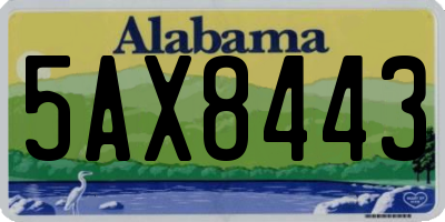 AL license plate 5AX8443