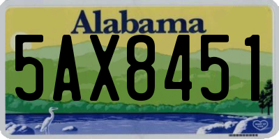 AL license plate 5AX8451