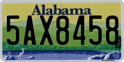 AL license plate 5AX8458