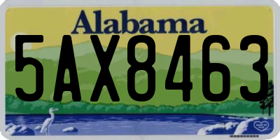 AL license plate 5AX8463