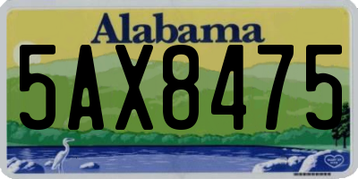 AL license plate 5AX8475