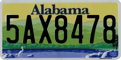 AL license plate 5AX8478